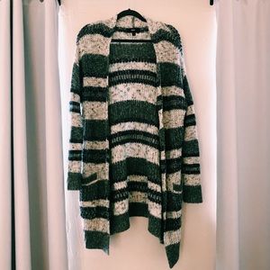 Mossimo Charcoal, Gray, White Striped Knit Sweater